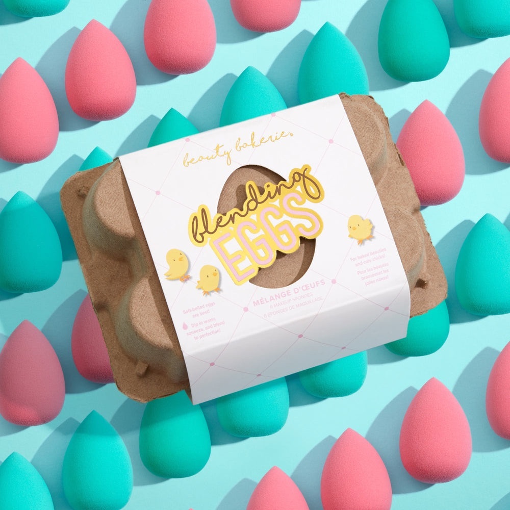 Beauty Bakerie Blending Sponges - Vibrant Pink and Teal. 6 Pieces.